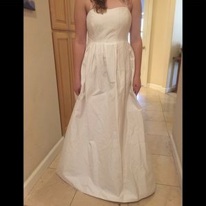 J Crew spaghetti-strap white formal dress size 8